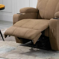 HOMCOM Electric Power Reclining Massage Sofa w/ 8-Point Vibration Waist Heating Side Storage USB Port, Brown(m-9)