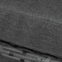 PawHut Wicker Dog House Raised Rattan Dog Cat Bed for Indoor Outdoor Garden Patio Pet Sofa with Cushion Medium Sized Pet Grey(m-10)