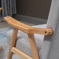 HOMCOM Soft Accent Chair Upholstered Arm Chair for Living Room Furniture Comfy Chair for Bedroom Living Room Chair Gray(m-7)