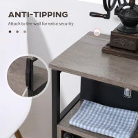 HOMCOM Sideboard Buffet Cabinet, Coffee Bar Cabinet with Sliding Barn Door and Adjustable Shelf for Kitchen, Living Room, Gray(m-7)