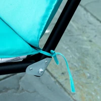 Outsunny 3-Seater Outdoor Porch Swing with Adjustable Canopy, Patio Swing Chair for Garden, Poolside, Backyard, Teal(m-10)