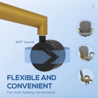 Vinsetto Velvet Office Desk Chair Button Tufted Vanity Chair with Swivel Wheels, Adjustable Height and Tilt Function, Grey(m-7)