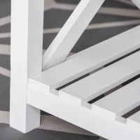 HOMCOM Farmhouse Style Coffee Table with X Bar Frame, Open Slat Wooden Bottom Shelf, Natural/White(m-9)