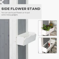 Outsunny 52'' x 20'' Wooden Garden Storage Shed with Foldable Workstation, Flower Stand and Asphalt Roof Multifunction, Sheds & Outdoor Storage Tool Organizer(m-6)