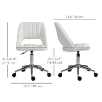 Vinsetto Mid Back Office Chair Velvet Fabric Swivel Scallop Shape Computer Desk Chair, Cream White(m-3)