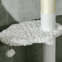 PawHut 8.4' Floor to Ceiling Cat Tree, Adjustable Height, White(m-9)