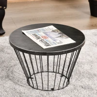Outsunny 16" Steel Patio Side Table, Garden End Table with Hourglass Design, Accent Table for Outdoor and Indoor Use, Distressed Black(m-7)