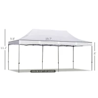 Outsunny 10' x 20' Pop Up Canopy Tent with Sidewalls & Doors, Instant Tents for Parties with Wheeled Carry Bag, Height Adjustable, for Outdoor, Garden, Patio, White(m-3)