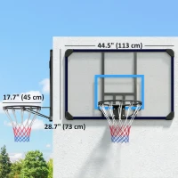 Soozier Wall Mounted Basketball Hoop, Mini Hoop with 45" x 29" Shatter Proof Backboard, Durable Rim and All-Weather Net for Indoor and Outdoor Use(m-3)
