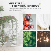 Outsunny 80" Tall Fairy Garden Arbor Arch with Bench Metal Outdoor Plant Climbing Support Trellis with 2 Seater Bench for Rose Vines Black(m-5)