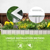 Outsunny 8.5' x 3' x 1' Raised Garden Bed, Galvanized Metal Planter Box for Vegetables Flowers Herbs, White(m-6)