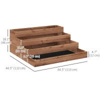 Outsunny 4-Tier Raised Garden Bed, Vertical Wooden Elevated Planter Box Kit with Liner for Vegetable, Flower, Herb, Dark Brown(m-3)