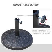 Outsunny 26 lbs Resin Round Umbrella Base Stand Market Parasol Holder with Beautiful Decorative Pattern, for Φ1.5", Φ1.89" Pole, for Lawn, Deck, Backyard, Garden, Bronze(m-5)