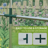 Outsunny Galvanized Steel Crop Cage, Plant Protection Tent with Zippered Door, 4' x 12', Green(m-5)