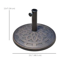 Outsunny 31 lb. Heavy Duty Patio Umbrella Base, Round Market Umbrella Base Holder for Outdoor, Garden, Backyard, Bronze(m-3)
