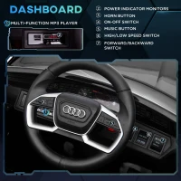 Aosom 12V Kids Electric Ride On Car, Audi E-tron, Battery Powered Toy with Parent Remote Control, Suspension System, Auxiliary Wheels, LED Lights, Music and Horn,  MP3 Player, Black(m-5)