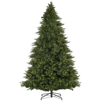HOMCOM 12ft Hinged Artificial Christmas Tree with Foldable Stand, Easy Assembly, Xmas Tree for Home Office Holiday, Green(m-11)