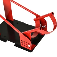 HOMCOM Motorcycle Wheel Chock with 12 Adjustable Pre-Drilled Holes, 990 lbs Capacity, Red(m-9)