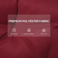 Outsunny 2 Seater Garden Bench Cushion, Soft Thick Outdoor Non-Slip 2 Seater Soft Pad With Backrest for Garden Patio, 47" x 43" x 5", Wine Red(m-4)