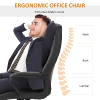 Vinsetto Ergonomic Massage Office Chair, High Back Executive Desk Chair with 6-Point Vibration, Adjustable Height, Swivel Seat and Rocking Function, Brown(m-5)