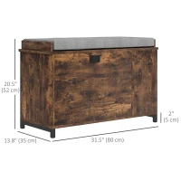 HOMCOM Shoe Storage with Seat, Upholstered Hallway Bench, Shoe Bench with Flip Drawer and Side Rack for 6 Pairs of Shoes(m-3)