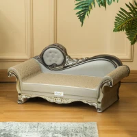 PawHut Cat Corrugated Paper Scratching Bed Pad Board Toy Pet Furniture with Catnip Brown(m-10)