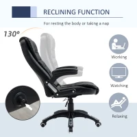 Vinsetto Executive Chair PU Leather Recliner Office Chair, with Swivel Wheels, Arm, Adjustable Height, High Back, Black(m-6)