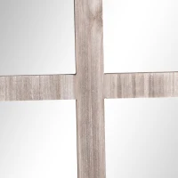 HOMCOM 41" x 31.5" Large Rustic Wall Mirror, Arch Window Mirror for Wall Decor in Living Room, Bedroom, Entryway, Natural(m-8)