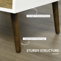 HOMCOM Coffee Table with 4 Drawers for Living Room, Cocktail Table, Center Table for Living Room, Natural(m-7)