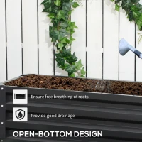 Outsunny 2 Tier Raised Garden Bed, 47" x 40" x 23" Galvanized Steel Planter Box for Vegetables, Flowers, and Herbs, Dark Grey(m-5)