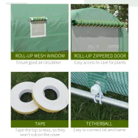 Outsunny Steel Frame Walk-In Tunnel Greenhouse Garden Warm House Large Hot House Kit with Windows & Door, 19' x 10' x 7', Green(m-6)