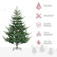 HOMCOM 6ft Artificial Christmas Tree with Metal Base, 795 molded and layered branch tips, for Indoor Use, Green(m-4)