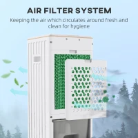 HOMCOM Room Air Cooler with Ice Packs, Ice Cooling Fan Water Conditioner Humidifier Unit with Remote, Timer, Wheels(m-9)