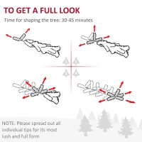 HOMCOM 7ft Pencil Artificial Christmas Tree with Pine Realistic Branches, Auto Open, Pink and White(m-7)