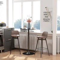 HOMCOM High Top Bar Table, Modern Round Dining Table with Painted Top and Steel Base, Bistro Table for 2 People, Black(m-8)