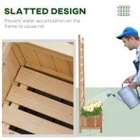 Outsunny 24" x 12" x 49" Raised Garden Bed with Trellis Board Back & Strong Wooden Design & Materials(m-6)