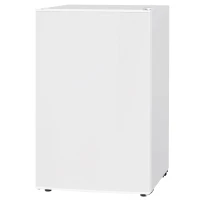 HOMCOM 4.5 Cu.Ft Mini Fridge, Single Door Refrigerator with Freezer, Wheels, Adjustable Thermostat, Reversible Door, White(m-1)