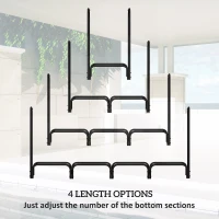 Outsunny 8ft Outdoor Firewood Rack with Cover and Carrier, Adjustable Wood Storage Holder, Indoor Outdoor Log Rack, Black(m-9)