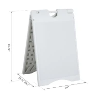 Vinsetto A Frame Sandwich Board Signs Outdoor 22" x 28" Sidewalk Sign with Weighted Tank & Weatherproof Design, White(m-3)