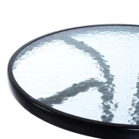 Outsunny 3pcs Patio Bar Set, Outdoor Bistro Set with 2 Bar Stools and 1 Tempered Glass Bar Table, Dining Chat Set, Tan(m-10)