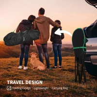 Outsunny Foldable Camping Chair Padded Moon Saucer Chair with Carry Bag, Storage Pocket for Outdoor, Beach, Picnic, Hiking, Fishing, Travel(m-5)