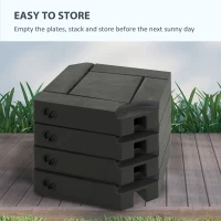 Outsunny Offset Umbrella Base Weight Set, Fillable Outdoor Umbrella Weights, 175 lb. with Water or 230 lb. with Sand, Black(m-7)