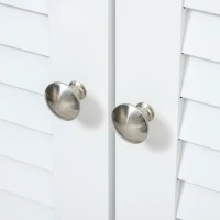 HOMCOM Storage Cabinet Kitchen Sideboard with Louvered Doors, Freestanding Bathroom Cabinet, White(m-10)