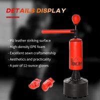 Soozier Boxing Bag, Freestanding Punching Bag with Speed Ball, Rotating Boxing Bar and Gloves, Weighted Base(m-5)