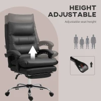 Vinsetto Microfibre Massage Office Chair, Heated Reclining Chair with Footrest, Double-tier Padding, Swivel Wheels, Black(m-5)