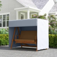 Outsunny Outdoor Patio Hammock Porch Swing Cover with UV, Water, & Dust Fighting Material, 81" x 49" x 65", Dark Gray(m-10)