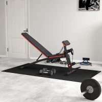 Soozier Foldable Press Bench Adjustable Dumbbell, Weight Training Bench Exercises Gym Chair, Black & Red(m-1)