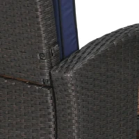 Outsunny Outdoor Recliner Chair with Adjustable Backrest, Cushion, Side Tray, Blue(m-9)