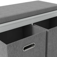 HOMCOM Shoe Storage Bench with Seat, Entryway Bench Seat with Cushion, 2 Fabric Drawers for Hallway, White(m-9)