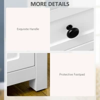 HOMCOM Sideboard, Modern Kitchen Storage Cabinet with Drawers and Adjustable Shelf, for Living Room and Entryway, White(m-6)